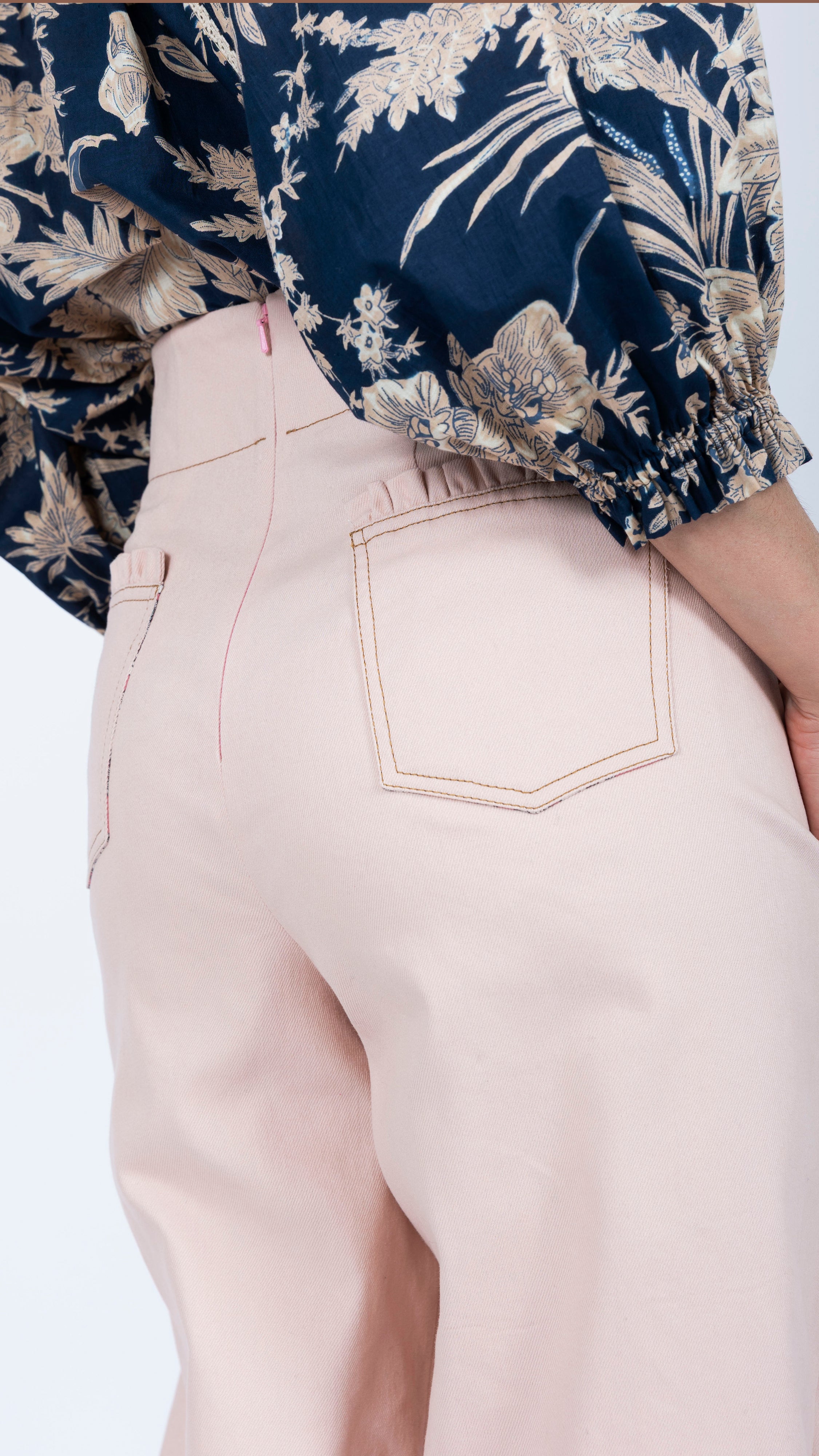 Kaftan Cotton Top Floral Print Gingham