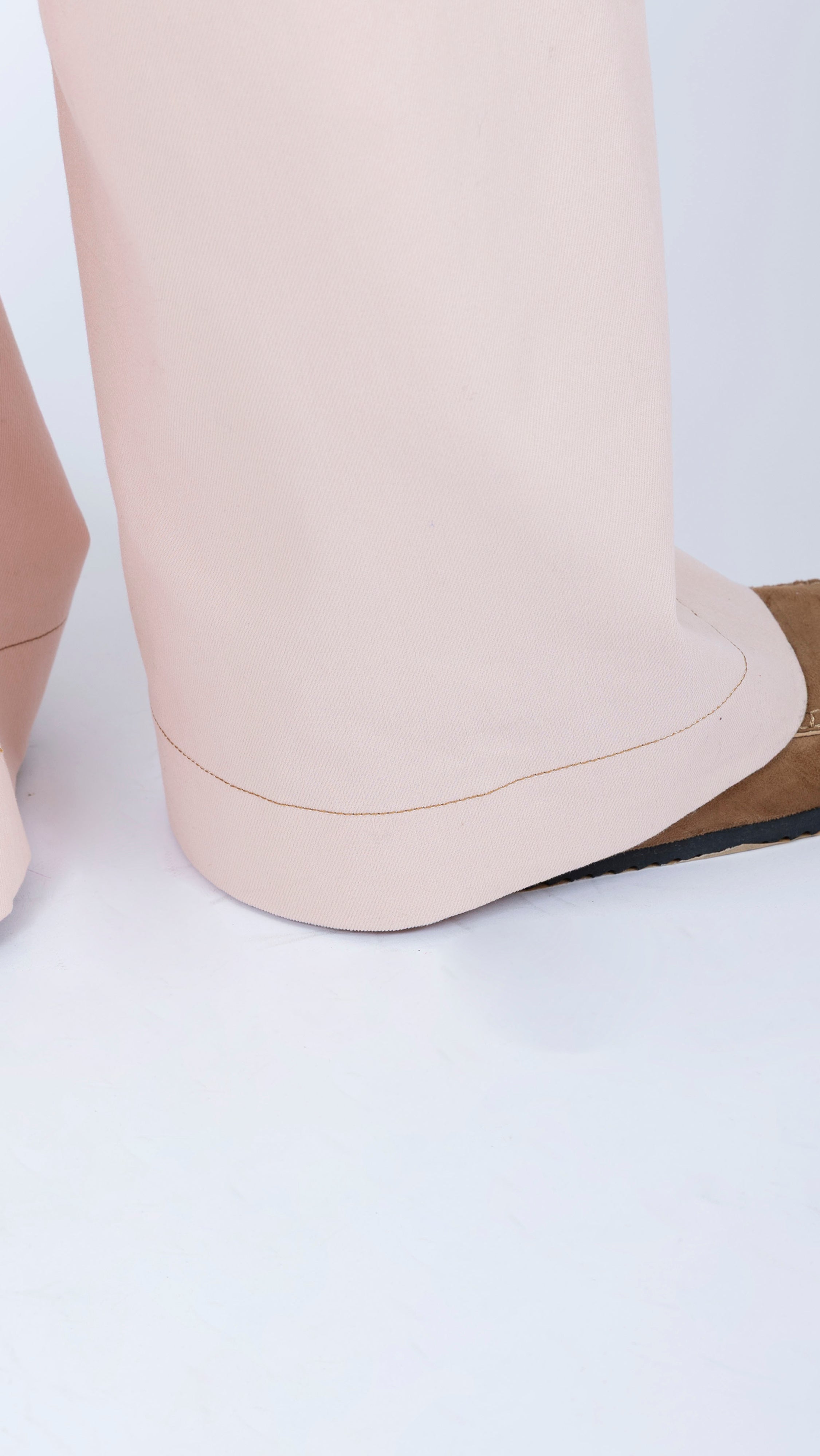 pink denim high waisted trousers