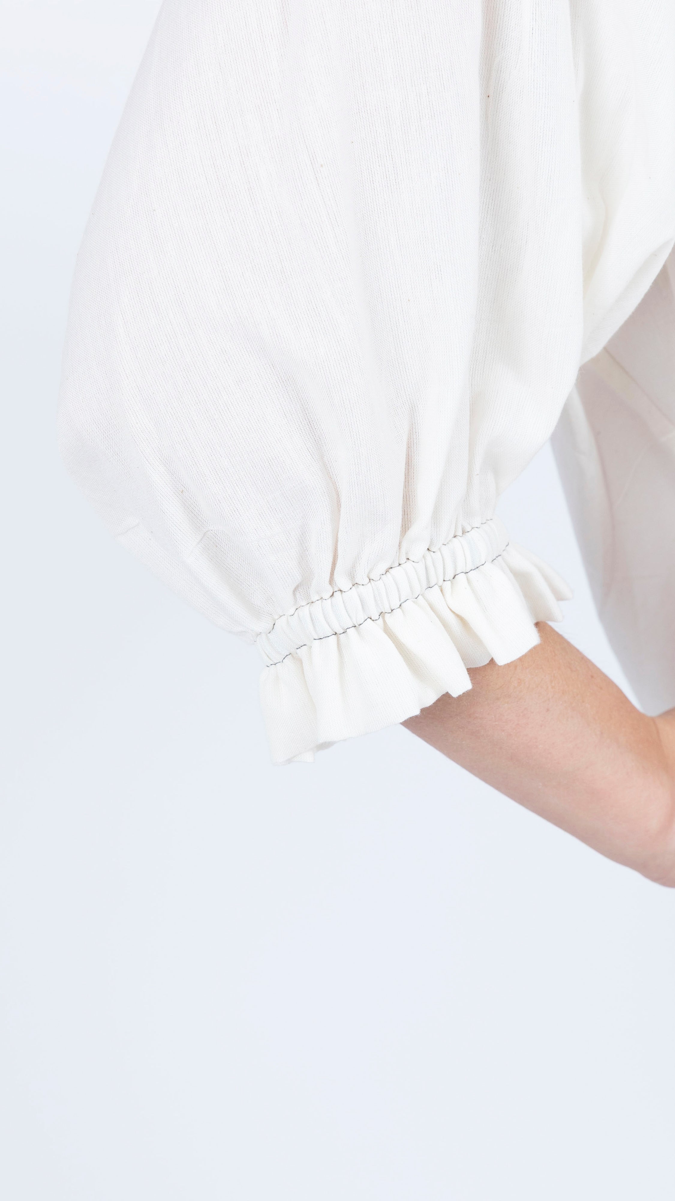 boho crochet lace Kaftan Cotton Top Off White