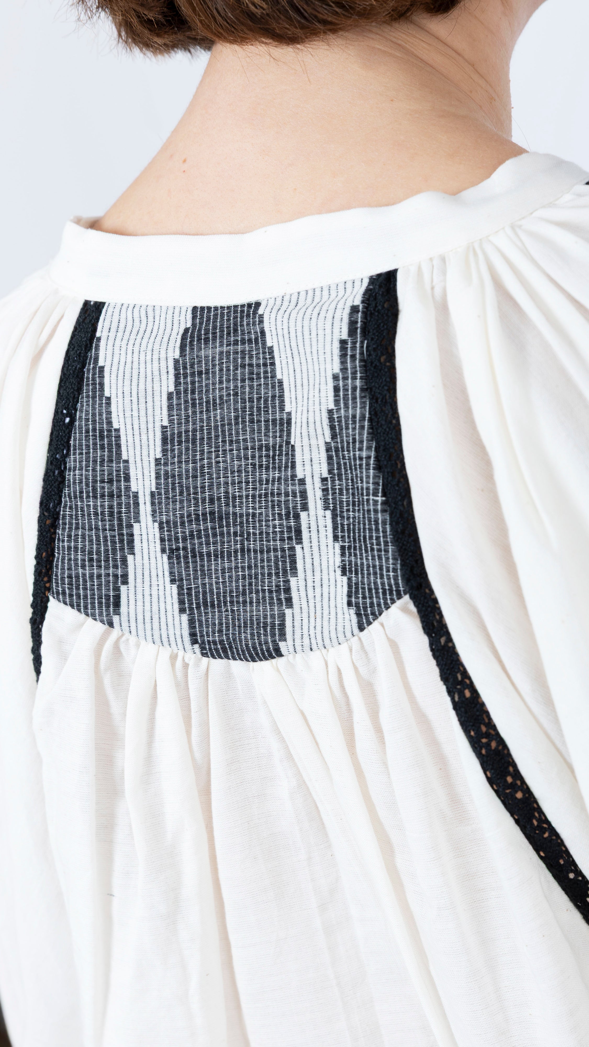 boho crochet lace Kaftan Cotton Top Off White