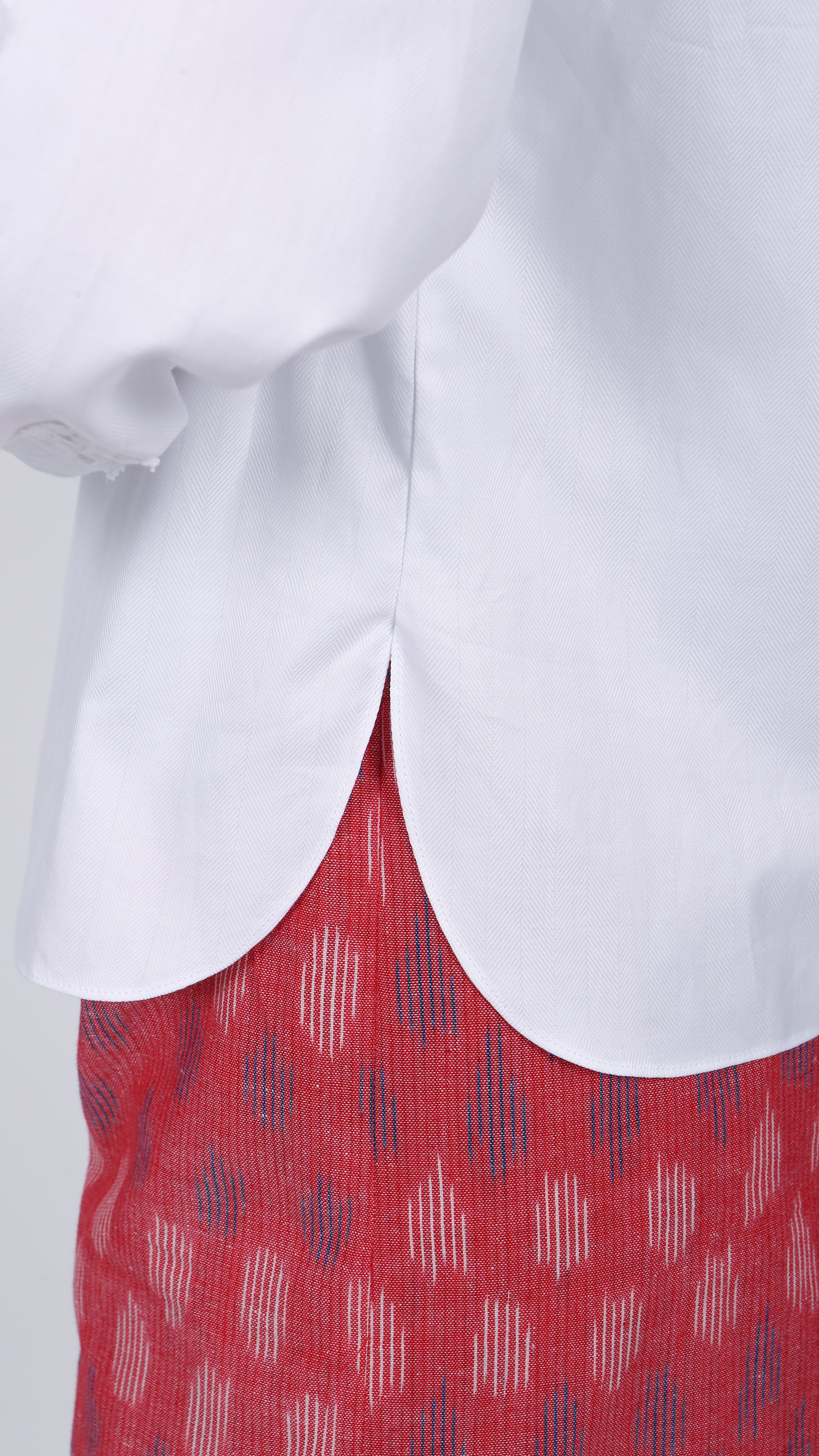 white cotton Lace Detail Shirt