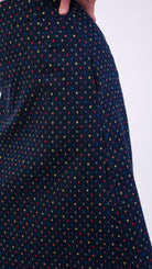 Scallop Check Wool navy multi coloured a-line midi Skirt 