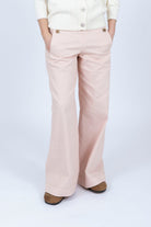 pink denim high waisted trousers 