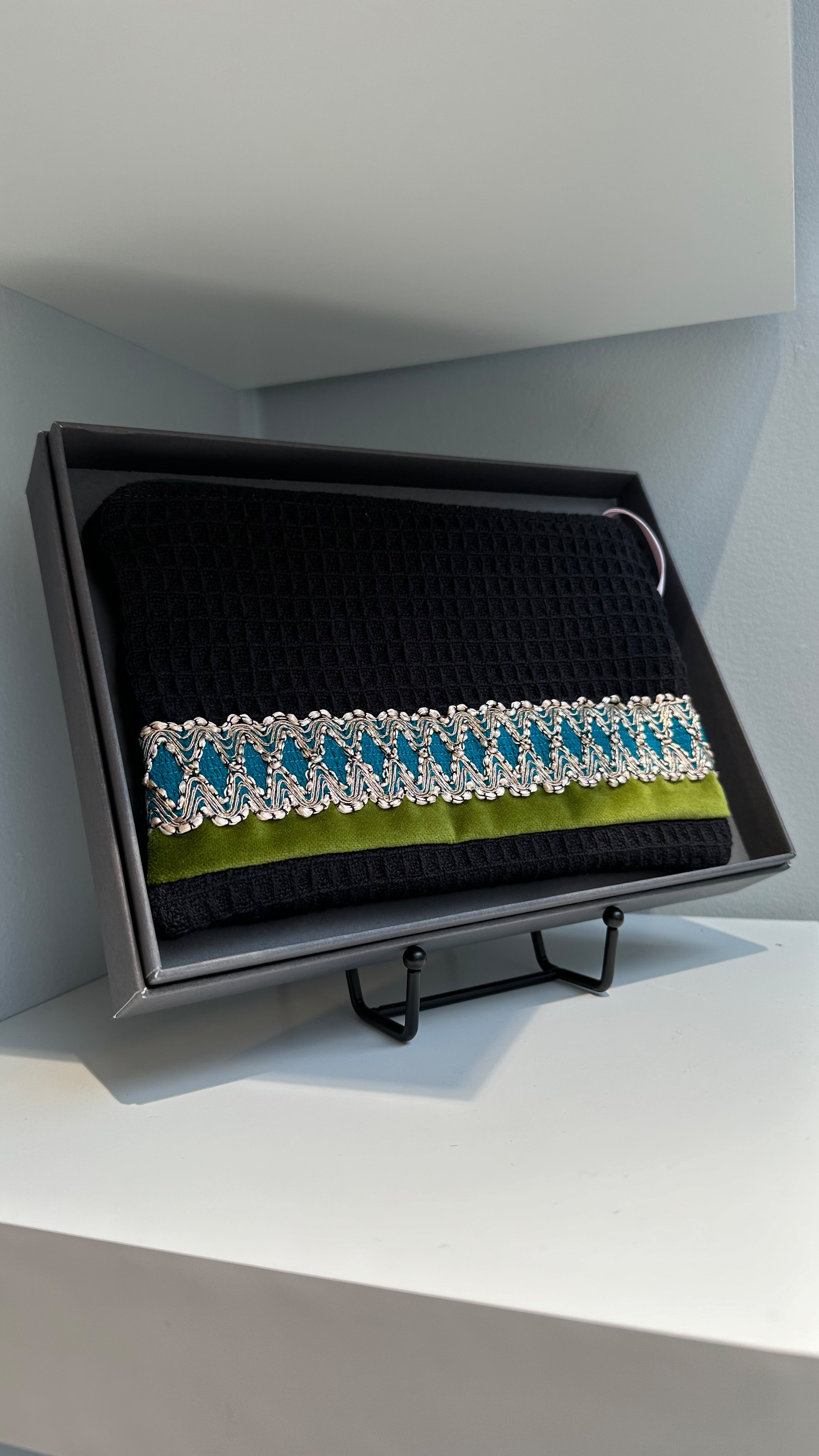 Clutch Travel Makeup Bag orange blue gold green 