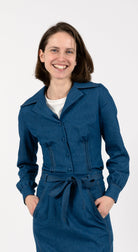 denim fitted shirt for women