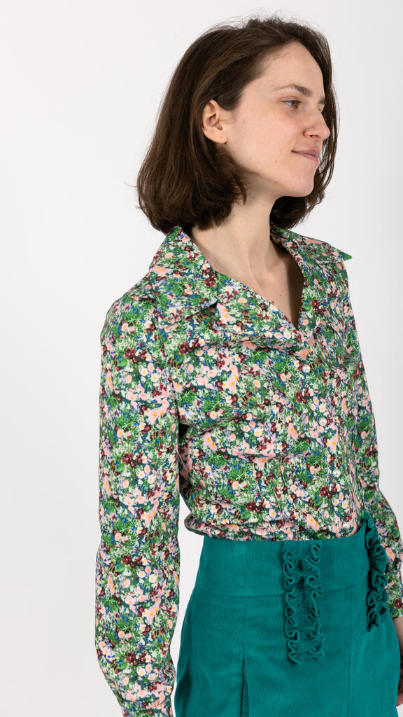 floral print fitted shirt for women
