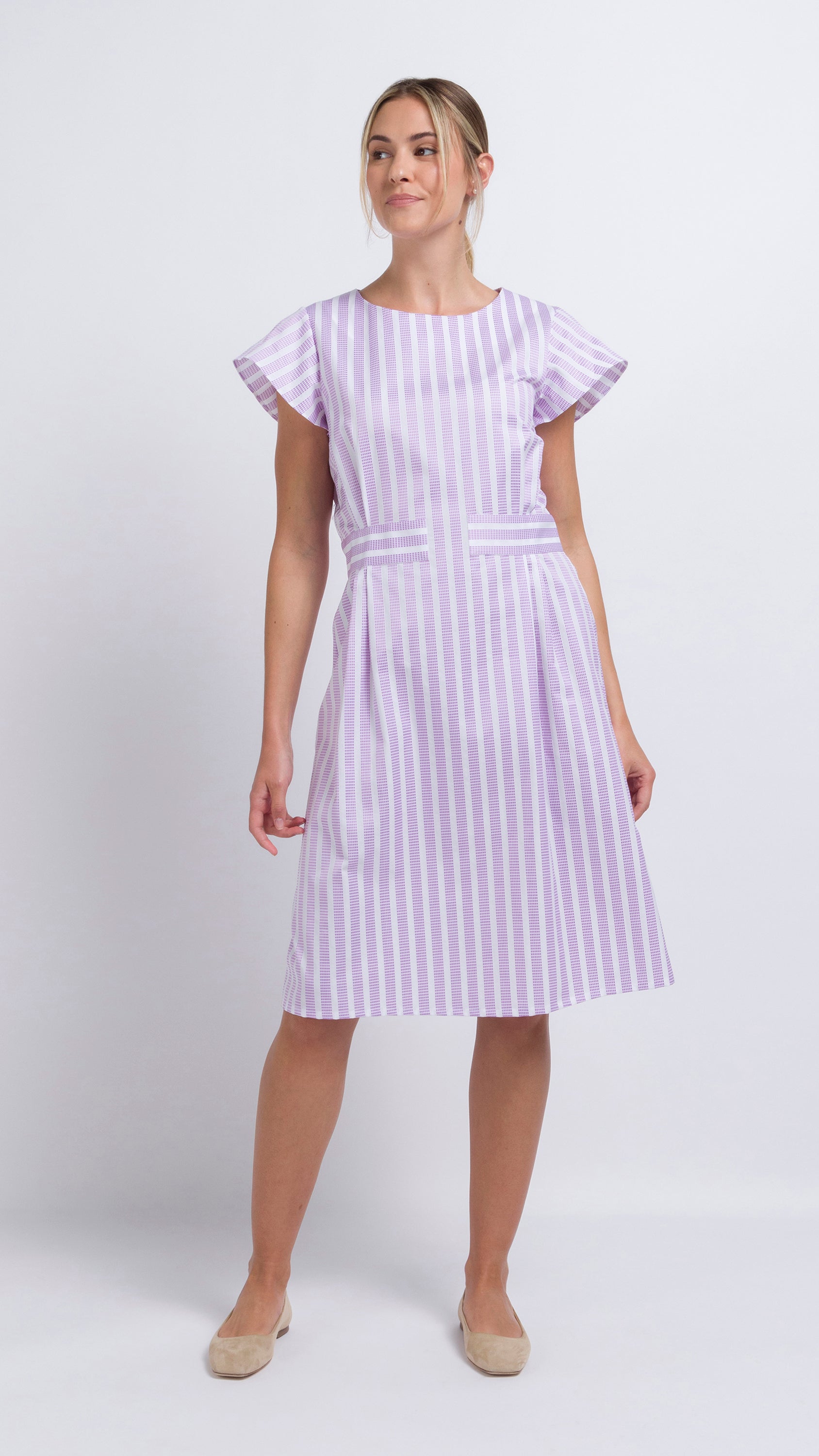 pink striped dress