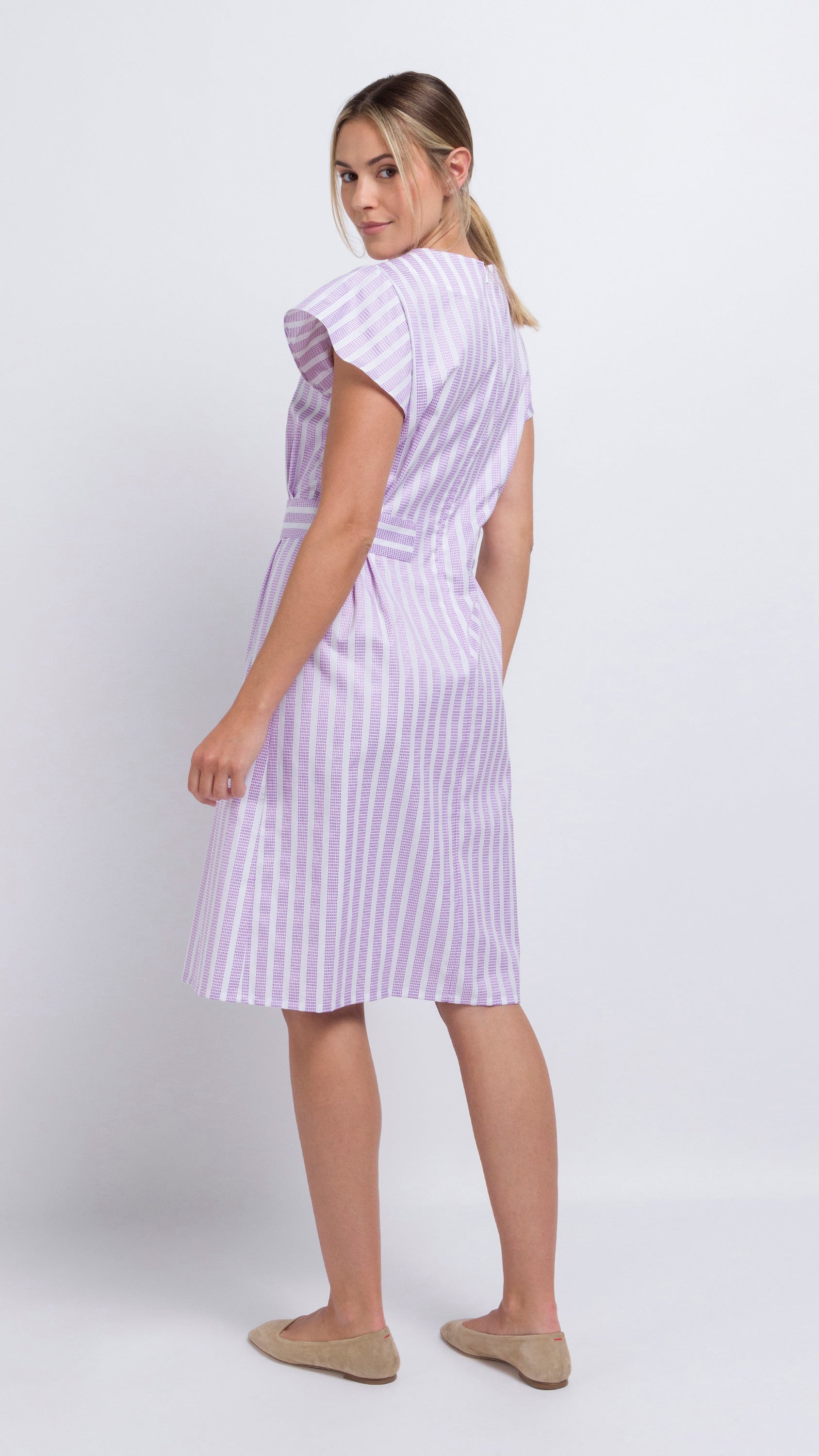 pink striped dress