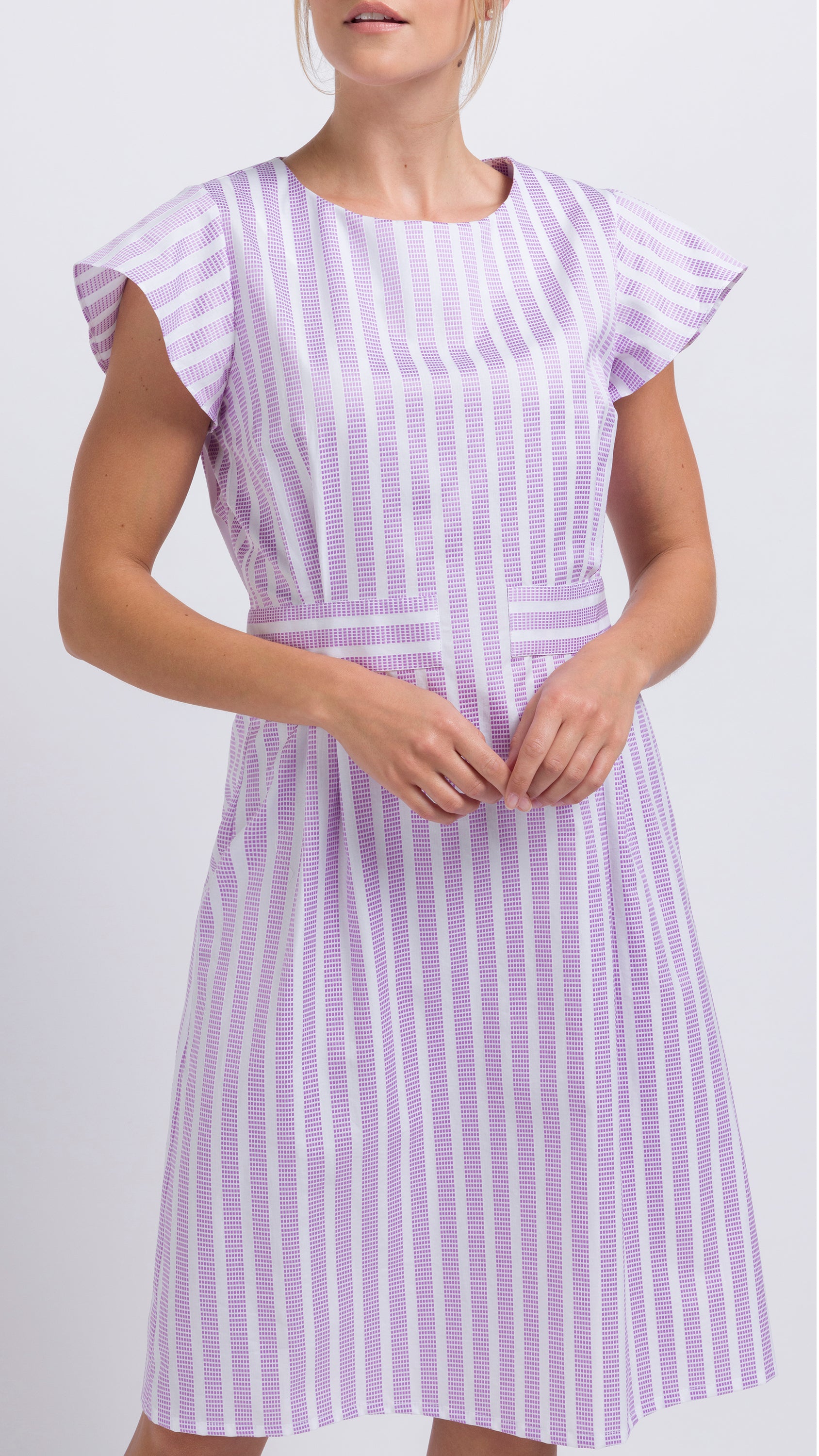 pink striped dress