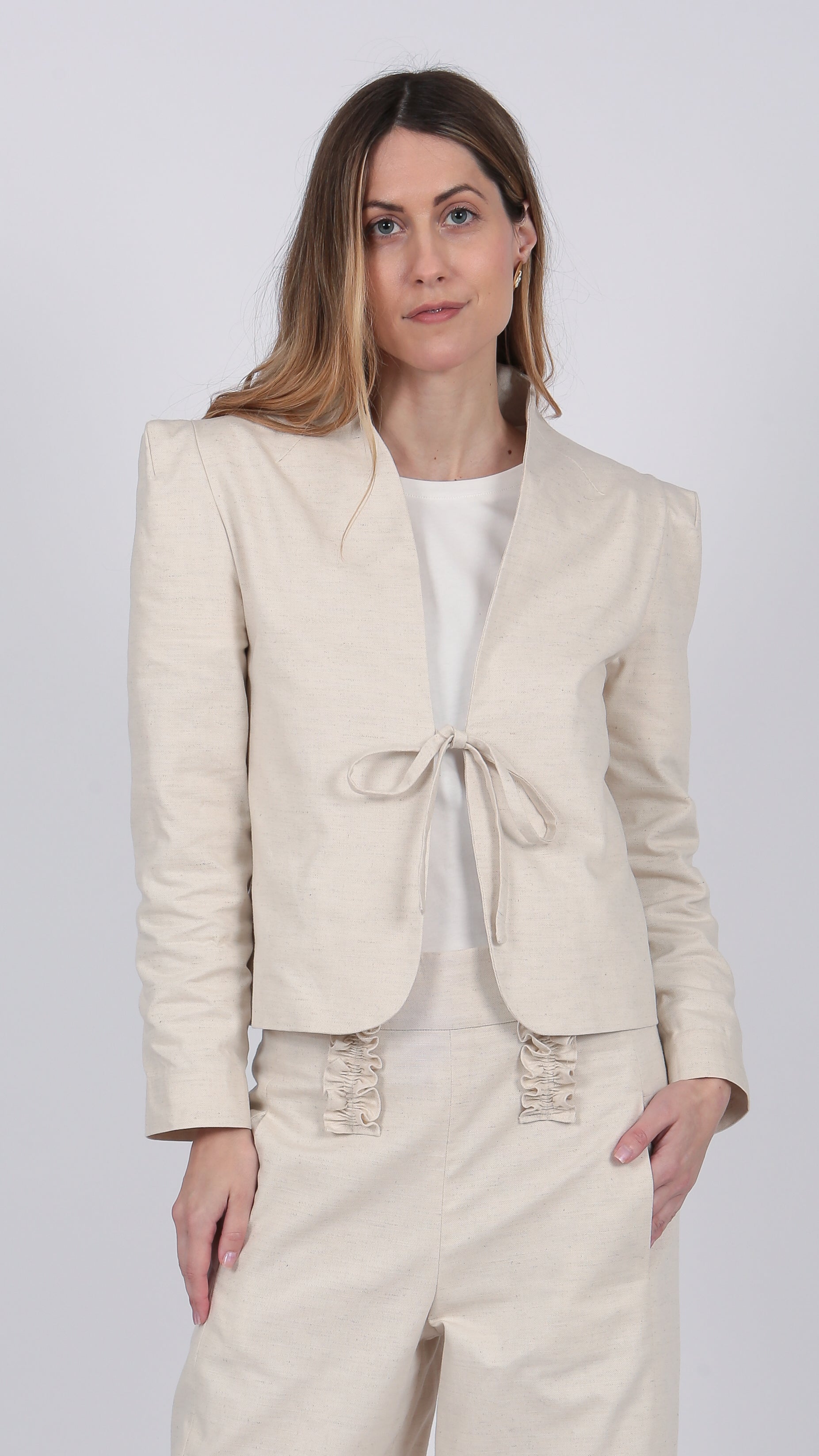 tailored Linen blend ivory Jacket