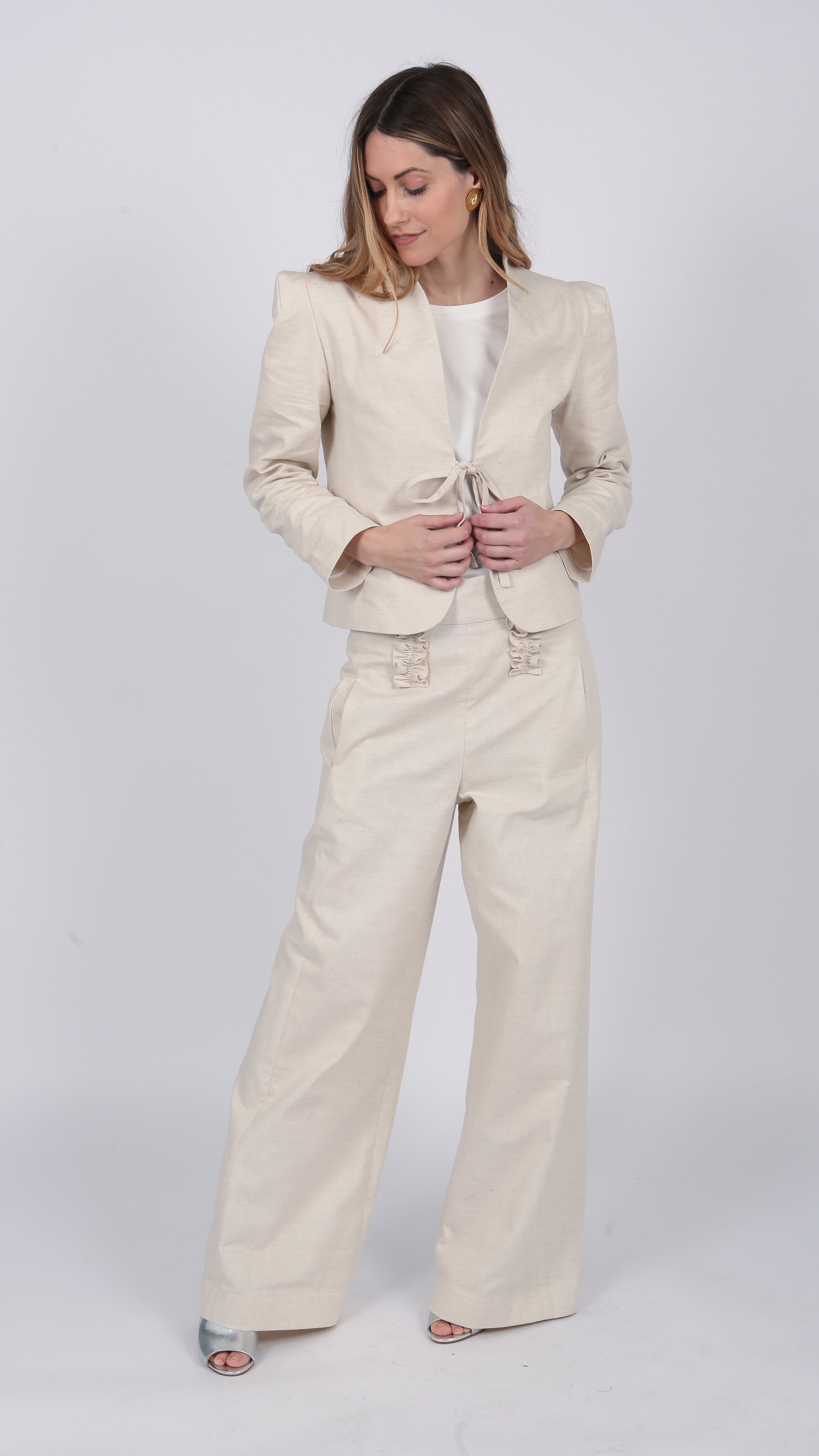 tailored Linen blend ivory Jacket
