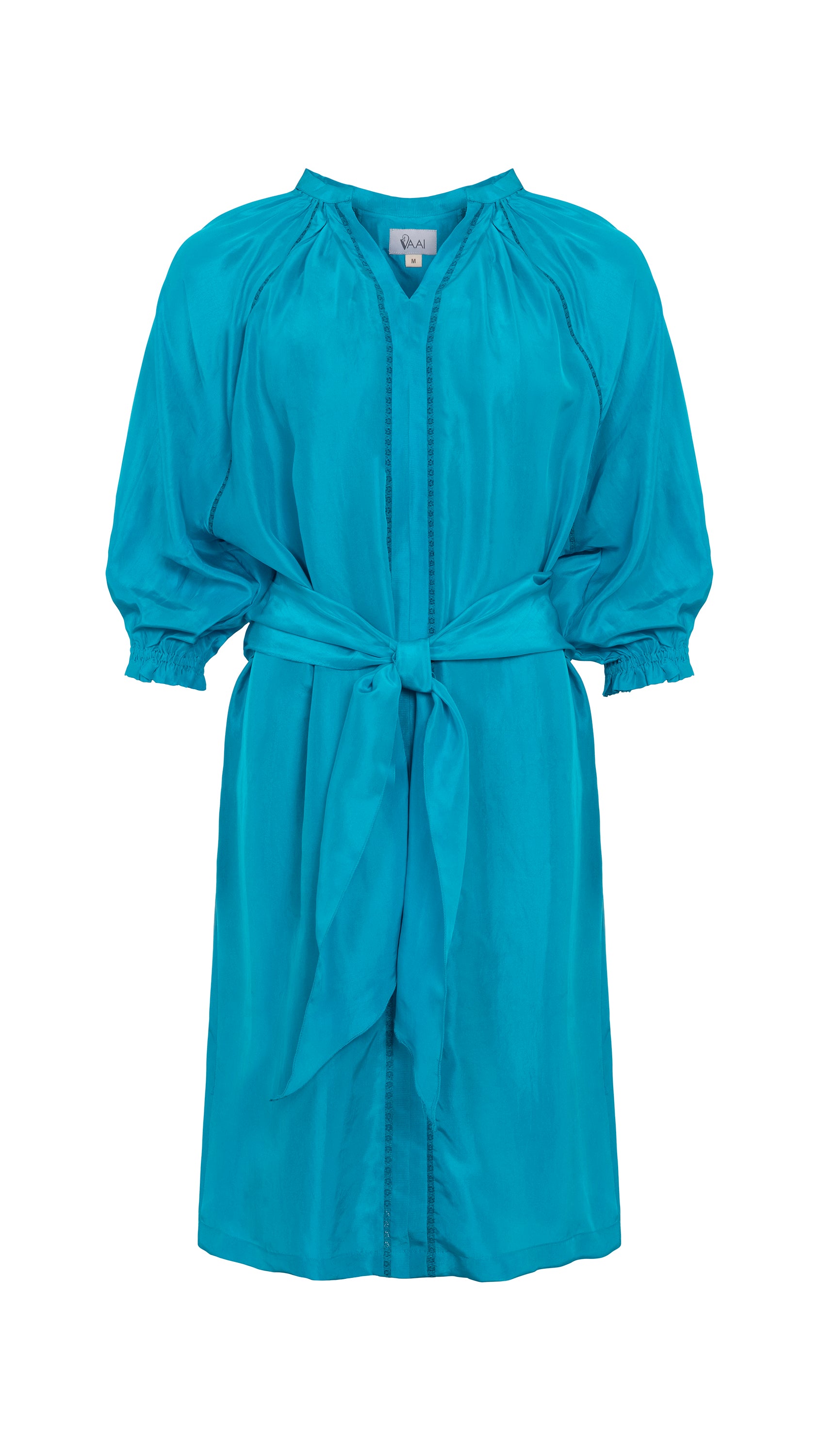 turquoise silk kaftan dress